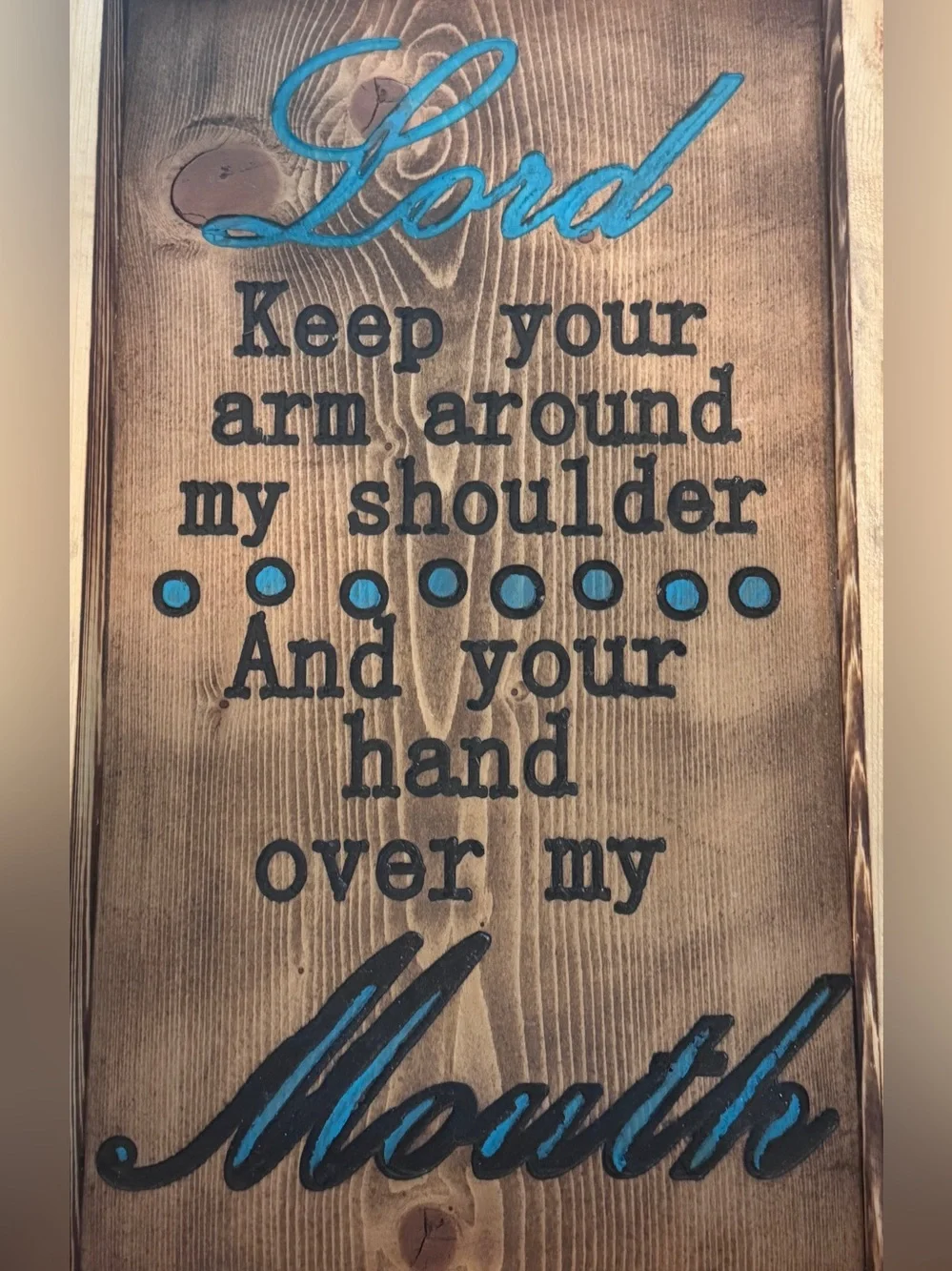 Vintage Upcycled Life Rustic Wood Sign Lord Keep Hand Over My‎ Mouth Cottagecore